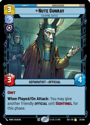 Nute Gunray - Escaping Justice (31/264) - SOP - Rare