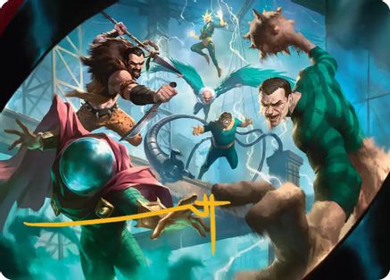 Behold the Sinister Six! Art Card (7/54) (Gold-Stamped Signature) (AASPM-007) - special