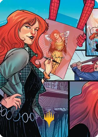 Mary Jane Watson Art Card (Gold-Stamped Planeswalker Symbol) (AASPM-050) - special