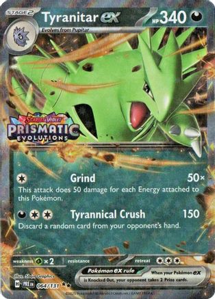 Tyranitar ex (Prismatic Evolutions Stamp) (064/131) - MCP  - Double Rare - Holofoil