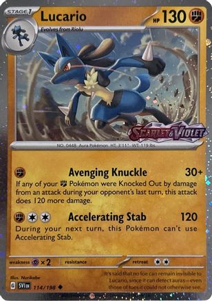 Lucario (Scarlet & Violet Stamp) (114/198) - MCP  - Uncommon - Holofoil