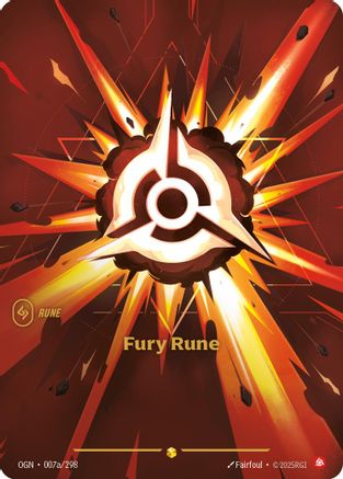 Fury Rune (Alternate Art) (007a/298) - OGN - Showcase - Foil