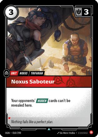 Noxus Saboteur (018/298) - OGN - Uncommon - Foil