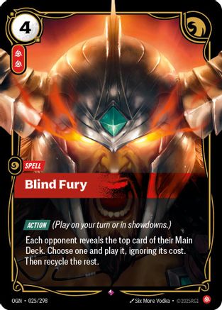 Blind Fury (025/298) - OGN - Rare - Foil