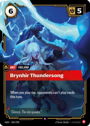 Brynhir Thundersong (026/298) - OGN - Rare - Foil