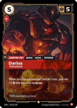 Darius - Trifarian (Alternate Art) (027a/298) - OGN - Showcase - Foil