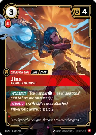 Jinx - Demolitionist (030/298) - OGN - Rare - Foil