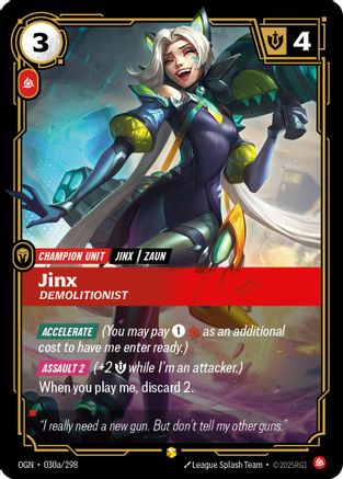Jinx - Demolitionist (Alternate Art) (030a/298) - OGN - Showcase - Foil