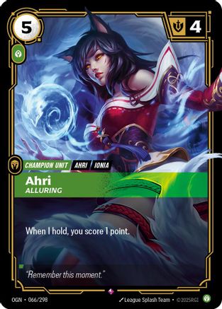 Ahri - Alluring (066/298) - OGN - Rare - Foil