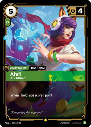 Ahri - Alluring (Alternate Art) (066a/298) - OGN - Showcase - Foil