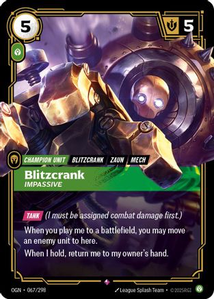 Blitzcrank - Impassive (067/298) - OGN - Rare - Foil