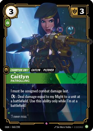 Caitlyn - Patrolling (068/298) - OGN - Rare - Foil