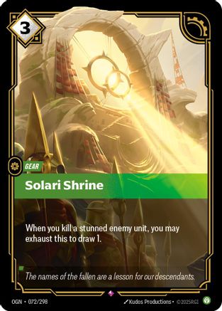 Solari Shrine (072/298) - OGN - Rare - Foil
