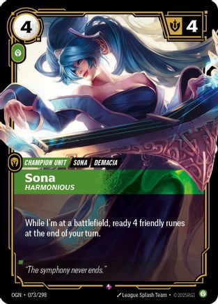 Sona - Harmonious (073/298) - OGN - Rare - Foil
