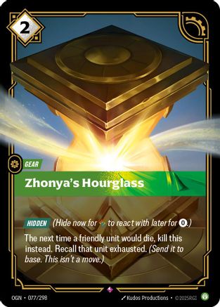 Zhonya's Hourglass (077/298) - OGN - Rare - Foil