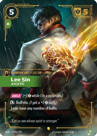Lee Sin - Ascetic (Alternate Art) (078a/298) - OGN - Showcase - Foil