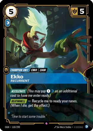 Ekko - Recurrent (110/298) - OGN - Rare - Foil