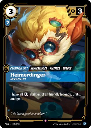 Heimerdinger - Inventor (111/298) - OGN - Rare - Foil
