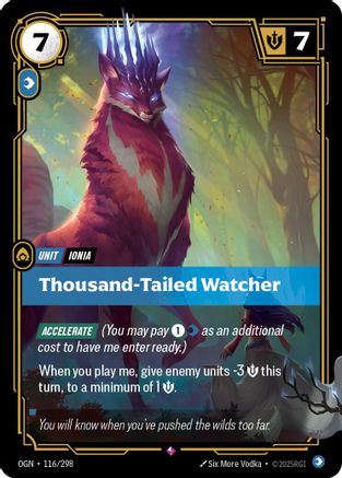 Thousand-Tailed Watcher (116/298) - OGN - Rare - Foil