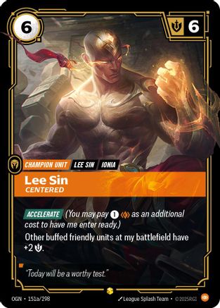 Lee Sin - Centered (Alternate Art) (151a/298) - OGN - Showcase - Foil