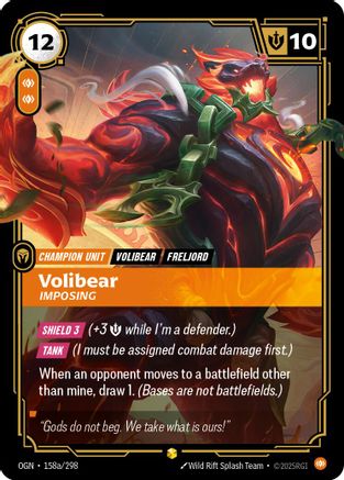 Volibear - Imposing (Alternate Art) (158a/298) - OGN - Showcase - Foil