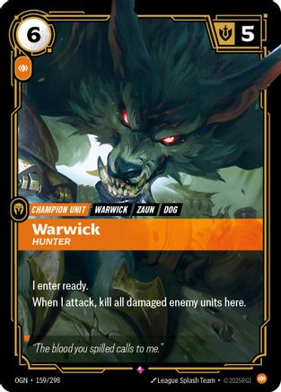 Warwick - Hunter (159/298) - OGN - Rare - Foil