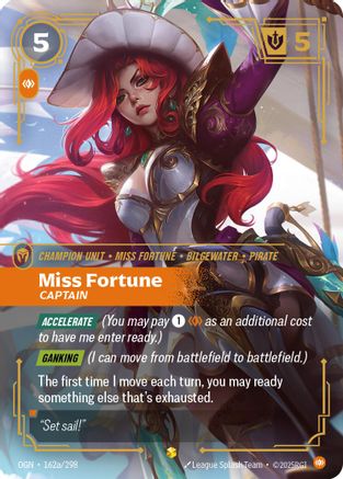 Miss Fortune - Captain (Alternate Art) (162a/298) - OGN - Showcase - Foil