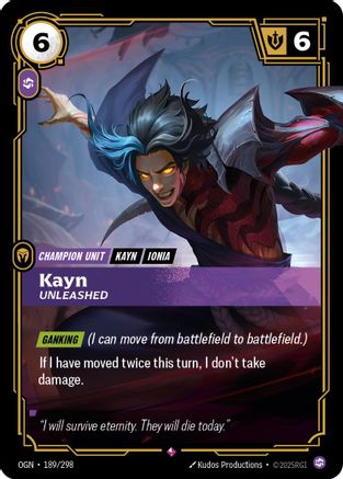 Kayn - Unleashed (189/298) - OGN - Rare - Foil
