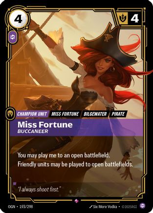 Miss Fortune - Buccaneer (193/298) - OGN - Rare - Foil