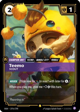 Teemo - Scout (Alternate Art) (197a/298) - OGN - Showcase - Foil