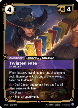 Twisted Fate - Gambler (200/298) - OGN - Rare - Foil