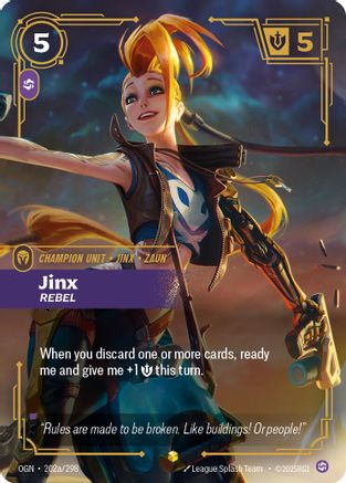 Jinx - Rebel (Alternate Art) (202a/298) - OGN - Showcase - Foil