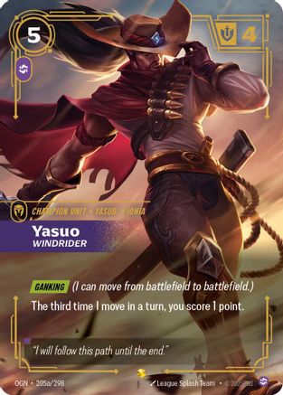 Yasuo - Windrider (Alternate Art) (205a/298) - OGN - Showcase - Foil