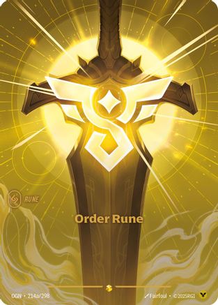 Order Rune (Alternate Art) (214a/298) - OGN - Showcase - Foil