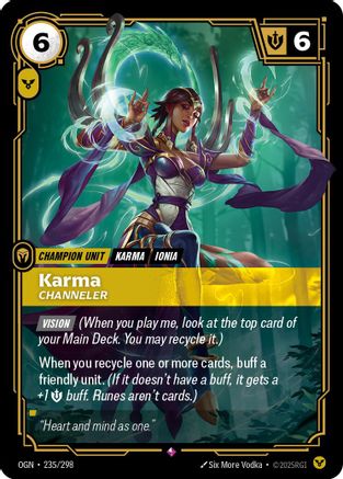 Karma - Channeler (235/298) - OGN - Rare - Foil