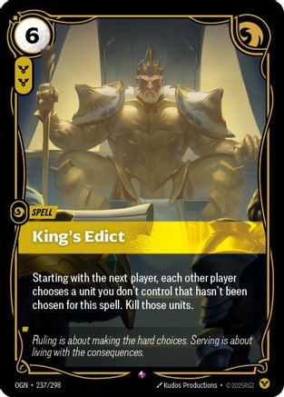 King's Edict (237/298) - OGN - Rare - Foil