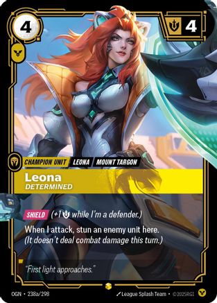 Leona - Determined (Alternate Art) (238a/298) - OGN - Showcase - Foil
