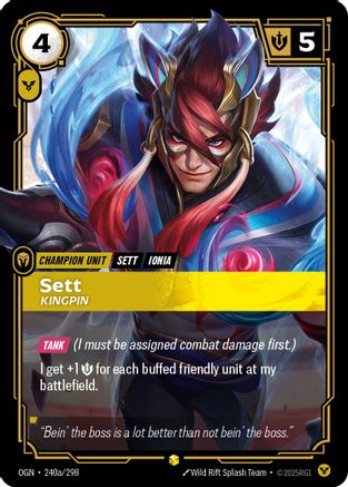 Sett - Kingpin (Alternate Art) (240a/298) - OGN - Showcase - Foil