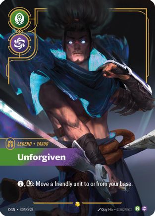 Yasuo - Unforgiven (Showcase) (305/298) - OGN - Showcase - Foil