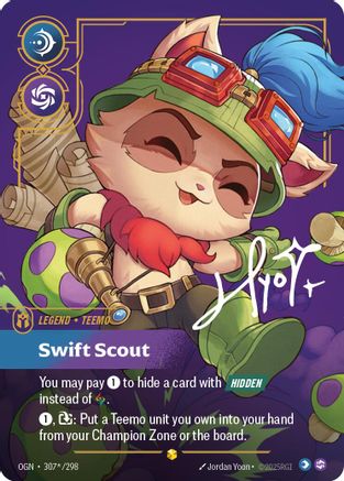 Teemo - Swift Scout (Signature) (307*/298) - OGN - Showcase - Foil