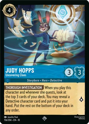 Judy Hopps - Uncovering Clues (156/204) - WITW - Super Rare - Holofoil