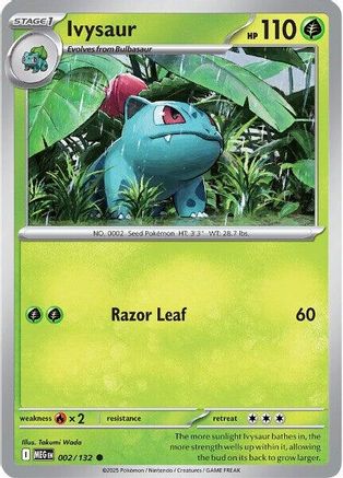 Ivysaur (002/132) - MME  - Common - Reverse Holofoil
