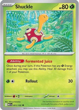 Shuckle (011/132) - MME  - Uncommon - Reverse Holofoil
