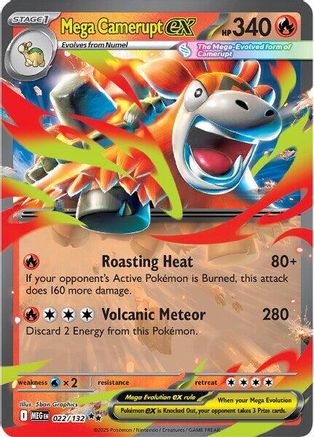 Mega Camerupt ex (022/132) - MME  - Double Rare - Holofoil