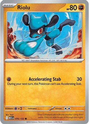 Riolu (076) - MME  - Common - Reverse Holofoil