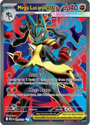 Mega Lucario ex (160/132) - MME  - Ultra Rare - Holofoil