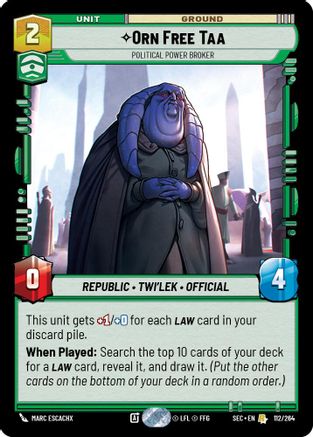 Orn Free Taa - Political Power Broker (112/264) - SOP - Rare