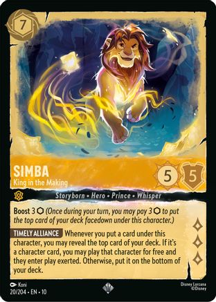 Simba - King in the Making (20/204) - WITW - Super Rare - Cold Foil