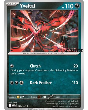 Yveltal (EB Games) (088/132) - MCP  - Rare - Holofoil