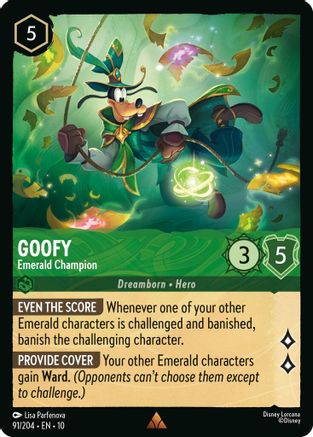 Goofy - Emerald Champion (91/204) - WITW - Rare - Cold Foil